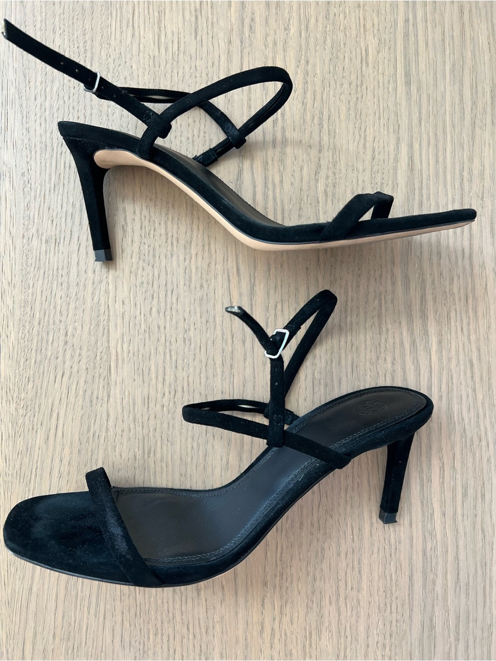 Massimo Dutti Classic Black Strappy Women’s Mid-Heel Sandals Size 38, US 8